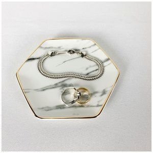 New Pier 1 Jewelry Ring Tray Gold Edge